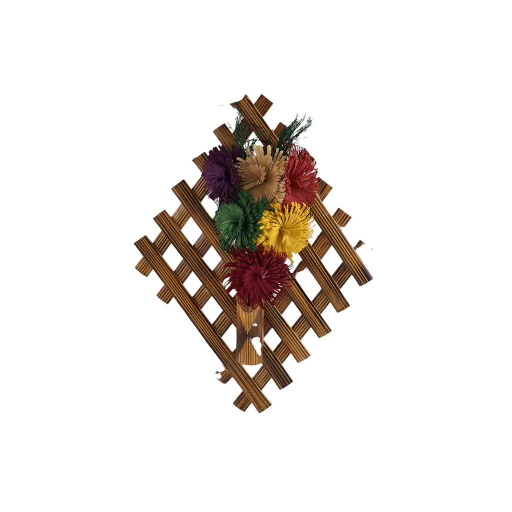 Bamboo Wall Hanging with Flowers